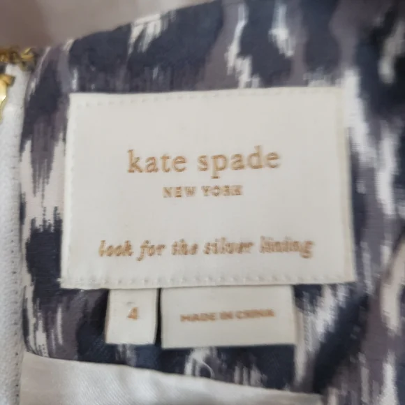NWOT Kate Spade gray leopard print silk fit & flare dress Womens 4 - Picture 3 of 10